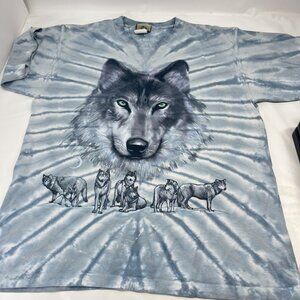 Vintage Y2K Liquid Blue/Brian Fox Single Stitch Wolf Pack Design Men’s Medium